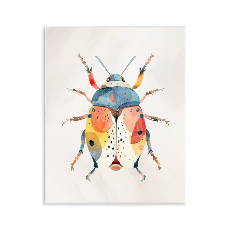 Plaque murale Boho Coléoptère colorée, design par Kim Allen