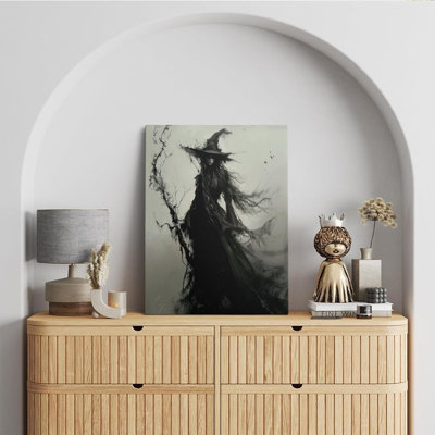 Vintage Halloween Canvas Wall Art Creepy Witchy Macabre Dark Painting Picture Wall Decor Gothic Dark Academy Poster Print Artwork For Halloween Party Living Room Bedroom Home Decoration