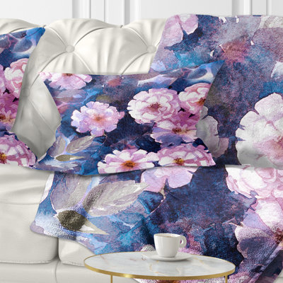 Blanc bruyère de style classique - Coussin décoratif à imprimé floral