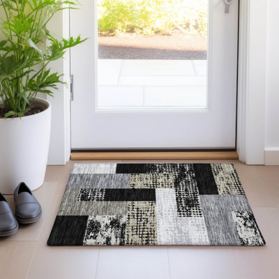 Tapis intérieur / extérieur lavable à la machine ACN941 mauve 1 pi 8 po x 2 pi 6 po Aleg