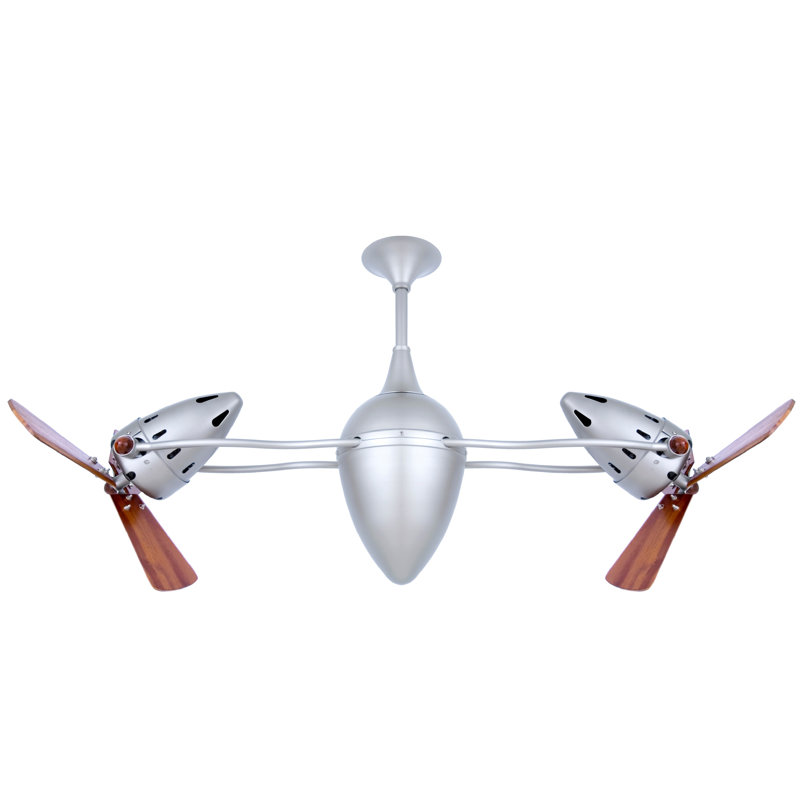 48" Ar Ruthiane 3 Blade Ceiling Fan, Brushed Nickel