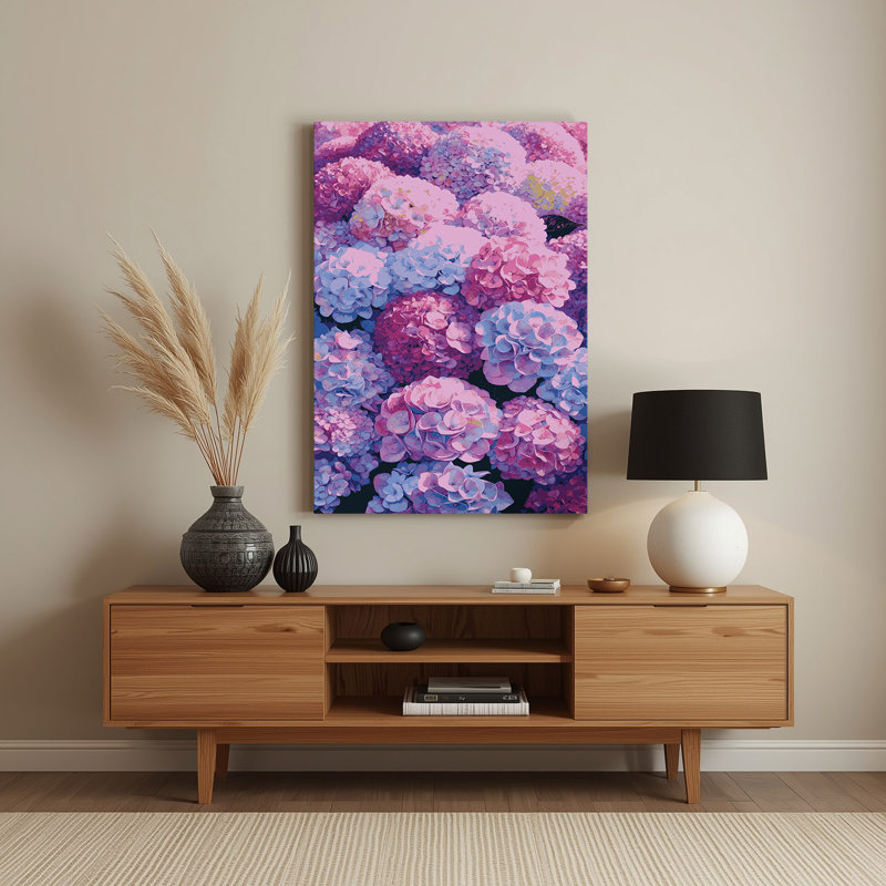 Aquarelle botanique 14, art mural mauve en métal, H 24 po x l 20 po
