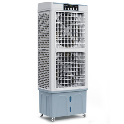 Swamp Cooler, 3 Wind Speeds 5000 CFM Portable Evaporative Air Cooler 9.3 Gal Water Tank, 24H Timer, Remote Control