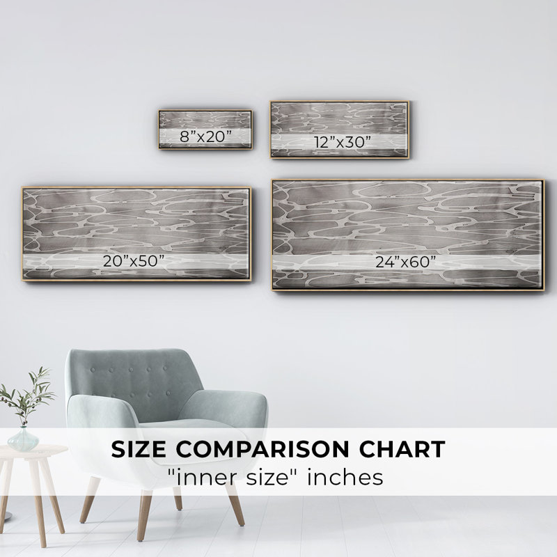 Slate Abstract- Framed Canvas, 24" H x 60" W
