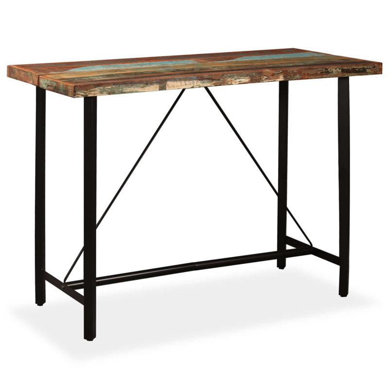 Table de bar Table bistro pour salle à manger en bois massif récupéré, L 27,6 po x L 59,1 po