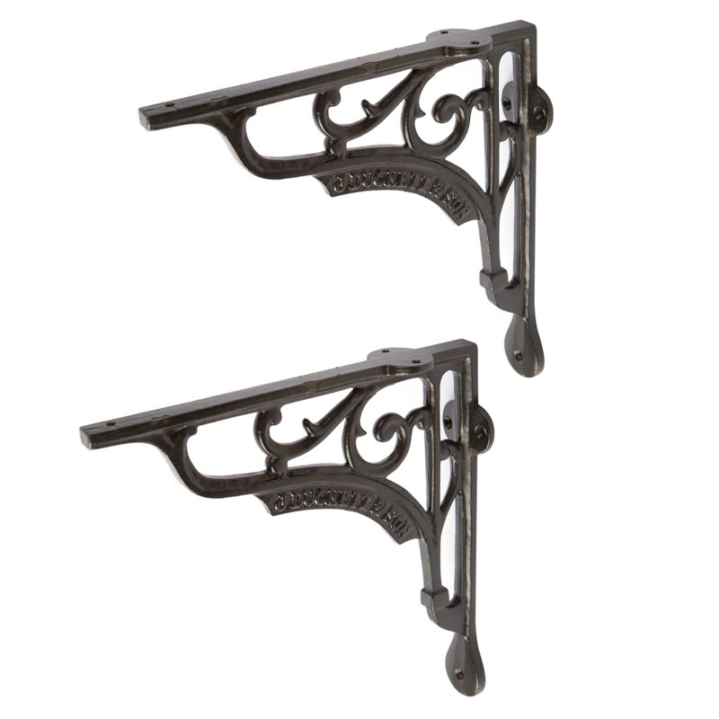 Hammer & Tongs - Ornate Iron Shelf Bracket - D200mm - Black
