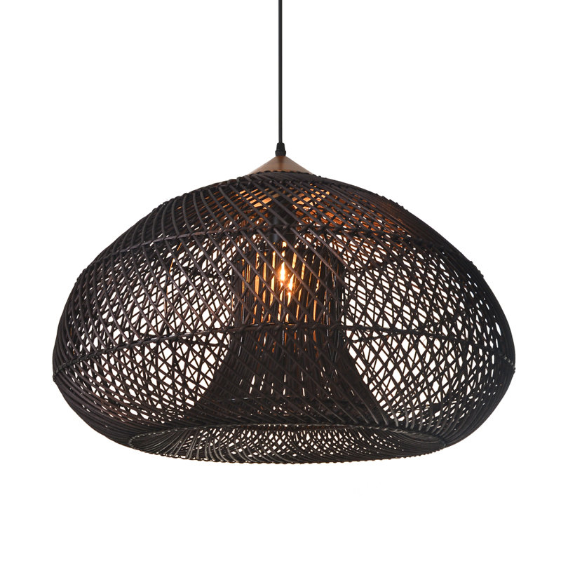 Bauza 1 - Light Matte Black Geometric Pendant, 24" H x 24" W x 24" D
