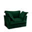 Fauteuil à revêtement antidérapant avec 1 grand coussin de dossier et 2 grands coussins décoratifs, canapé-lit simple à siège profond confortable, plusieurs grands coussins moelleux, tissu en velours côtelé vert-117247503