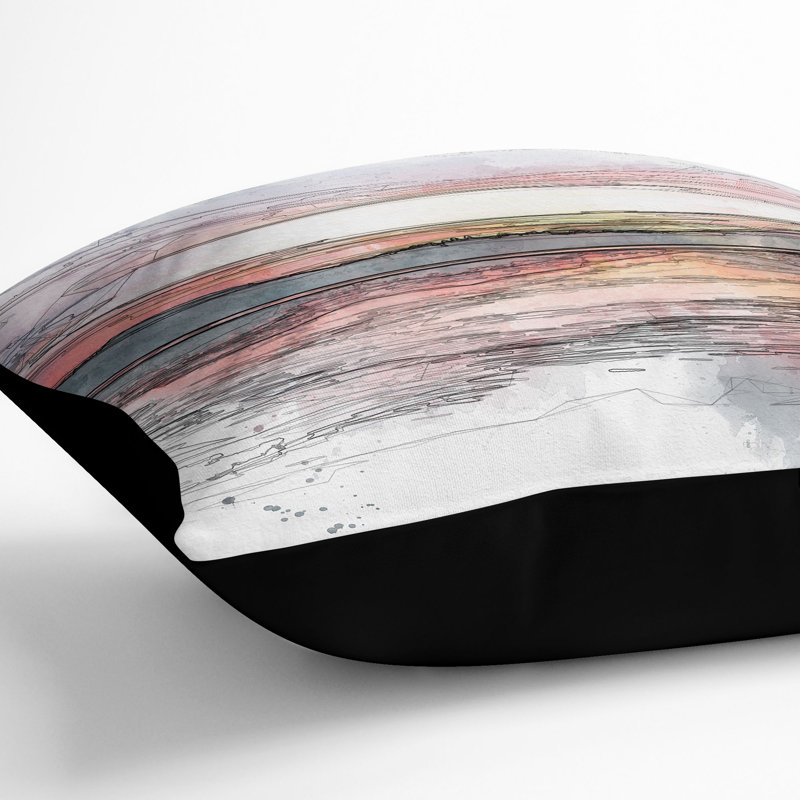 Abstract Square Cushion, 55cm H x 55cm W x 20cm D, Black