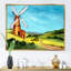 Paysage avec un moulin à vent et un toit de tuiles - Peinture sur toile-67236711-67236717