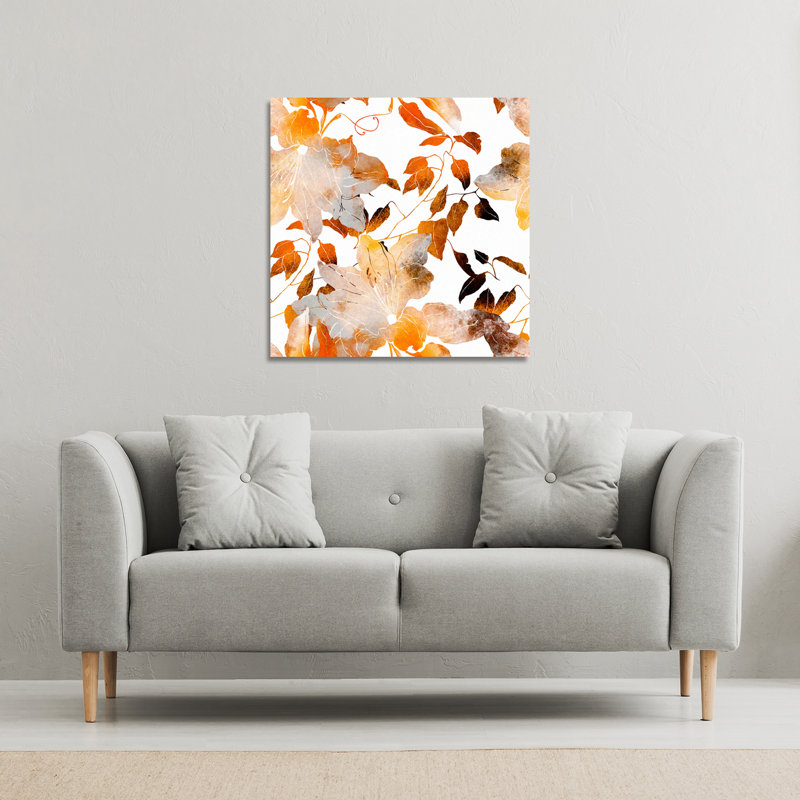 Flowers In Autumn Colours Canvas Print by Andrew Lee - Wrapped Canvas Print, 77cm H x 77cm W