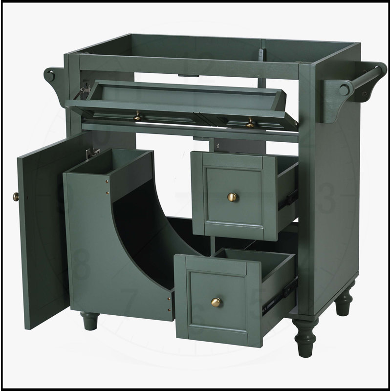 Meuble-lavabo de 30 po sans lavabo supérieur, Vert