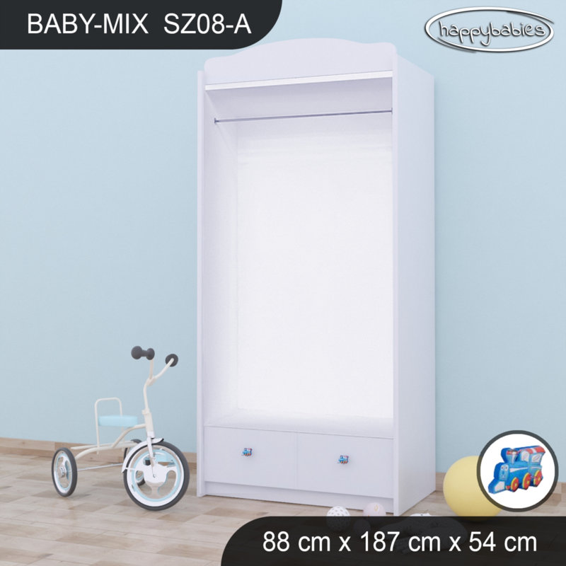 Baby 2 Door Wardrobe, White