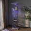 Vitrine moderne en verre avec lumières DEL, assemblage rapide, verre trempé, 1 porte, 4 tablettes, blanc