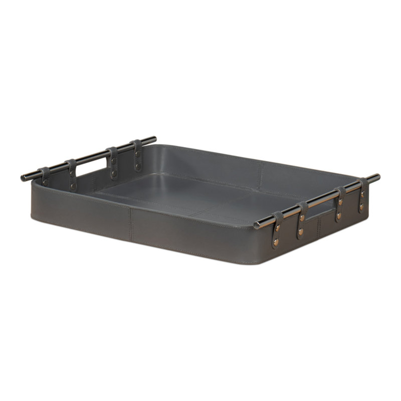 Shagreen Decorative Tray, Gray
