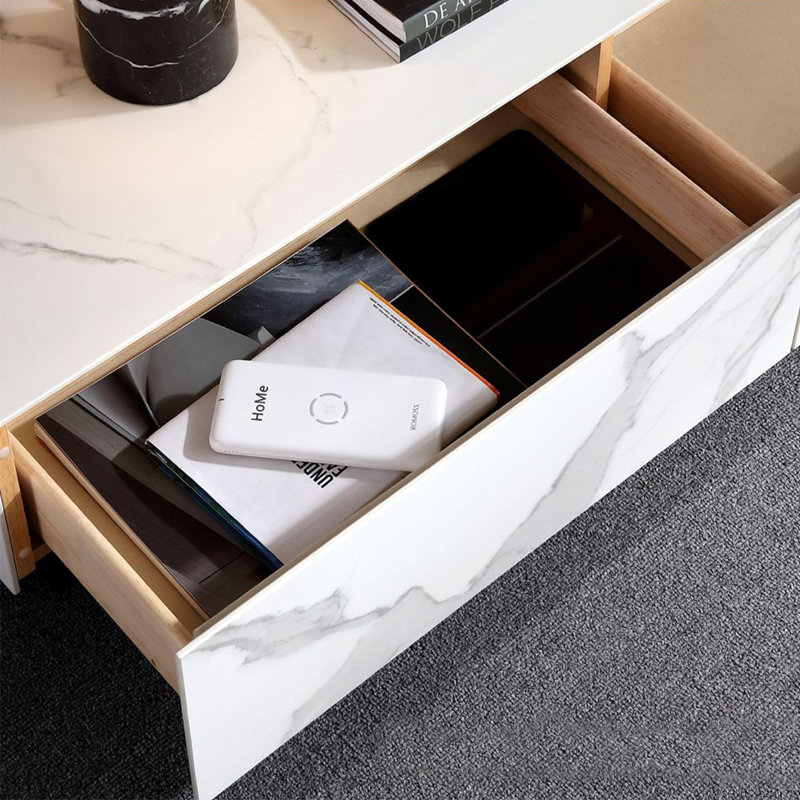 Modern simple light luxury rock panel coffee table
