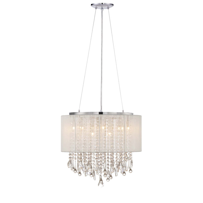 Beverly Drive 12 - Light Chandelier, 18.5" H x 20" W, White