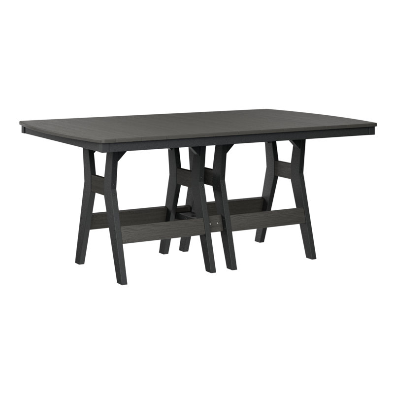 Table de bar rectangulaire 72 po Berlin Gardens Harbor, Noir, Gris côtier, H 38,87 po x l 72 po x P 44 po