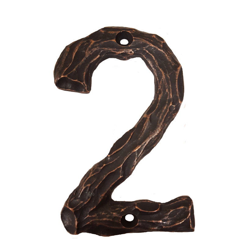 Numéro de maison de 4 po, 2, Bronze huilé