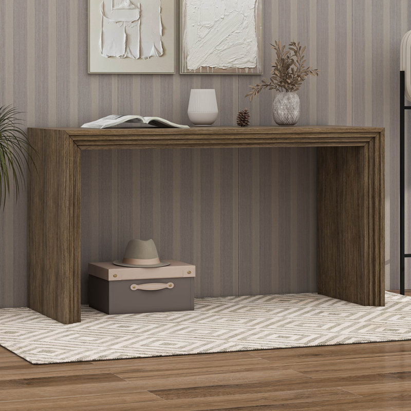 Modern Farmhouse Entryway Console Table, Natural