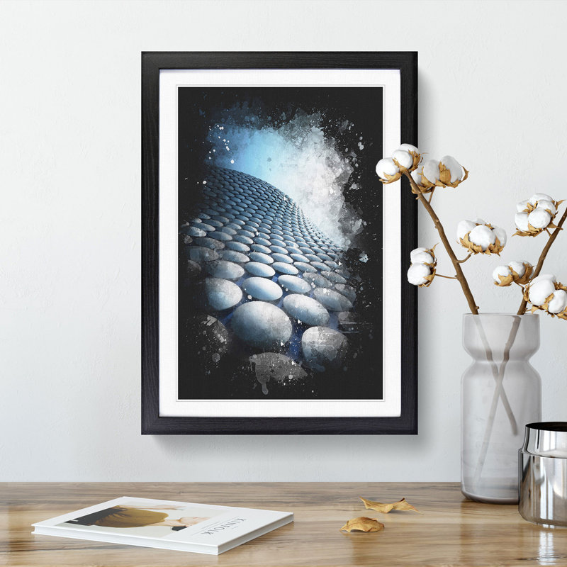 The Bullring in Birmingham - Framed Print, 87cm H x 62cm W x 2cm D, Black Framed