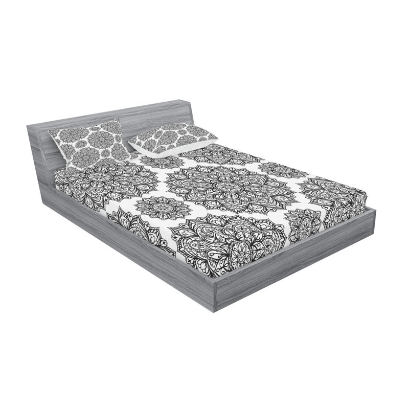 Ensemble de draps Symmetrique, Ensemble de draps pour lit double avec un drap-hou