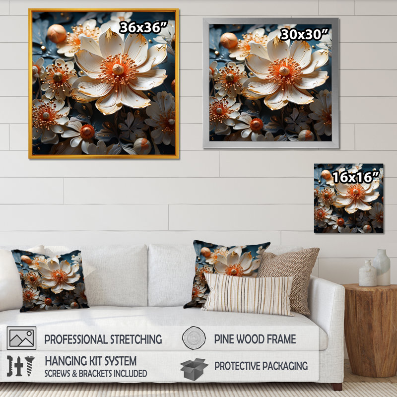 Impression sur toile Buttercups Emotion Sunshine I - Buttercups, Cadre naturel flottant, H 30 po x l 30 po