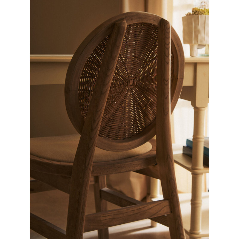 Polyester Upholstered Side Chair in Natural