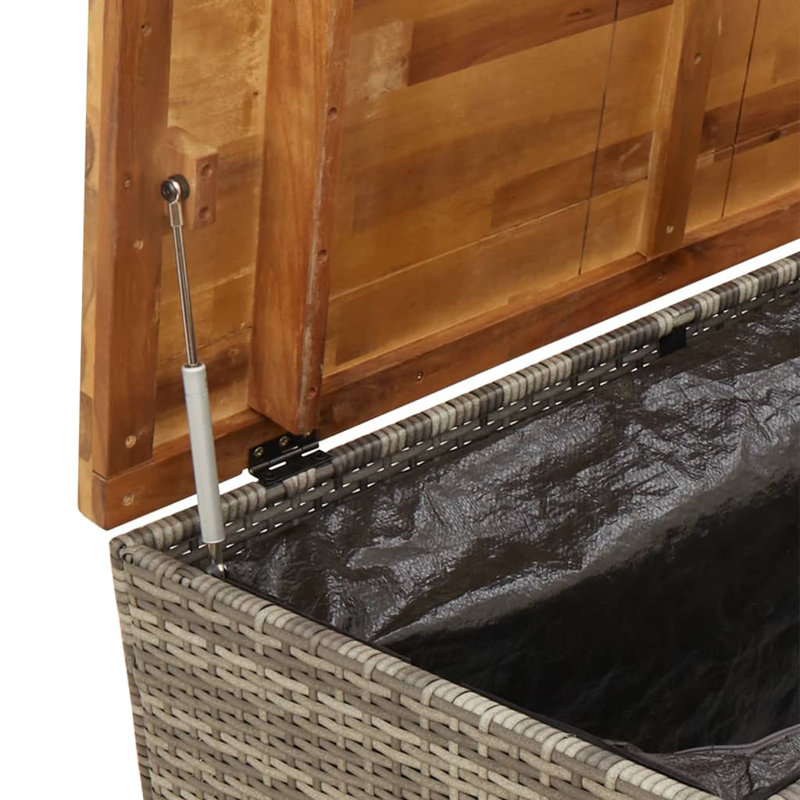 Boîte de terrasse pour patio en osier, Gris, H 24,8 po x l 43,3 po x P 21,7 po