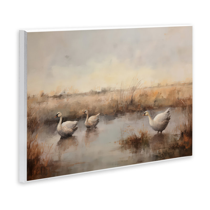 "Swan Family", "Pond Pond" par Petal Prints Design, H 10 po x l 15 po