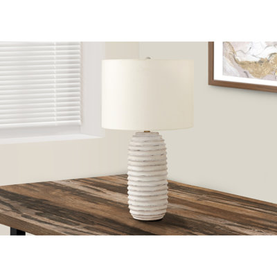 Lampe de table transitionnelle 28 "en résine crème avec abat-jour ivoire / crème