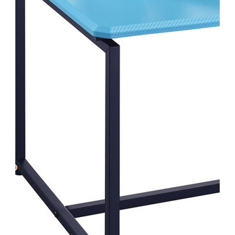 Kapp Coffee Table,3 Piece Coffee Table and End Table Set,Trestle Leg, Blue