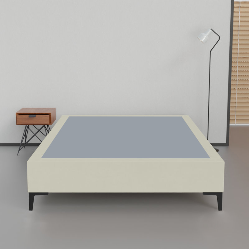 Cadre de lit / sommier en bois de vinyle de qualité supérieure de 14 pouces, durable, élégant, multicolore et base confortable avec pieds en plastique