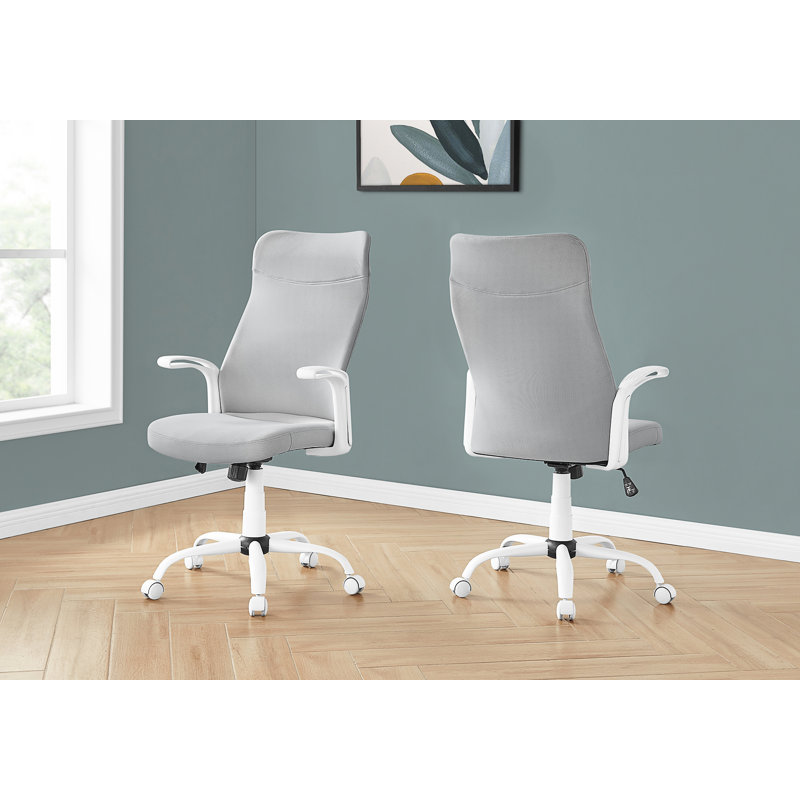 Office Chair, Mesh Light Gray, White