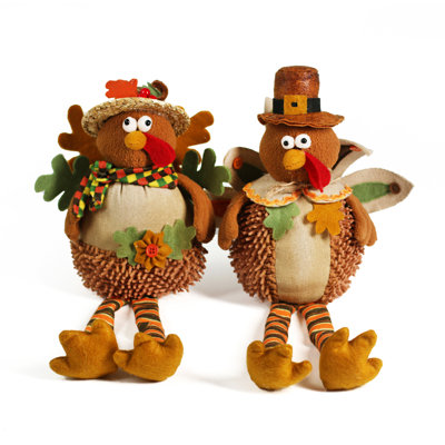 Stuffed Turkey Couple Doll for Thanksgiving