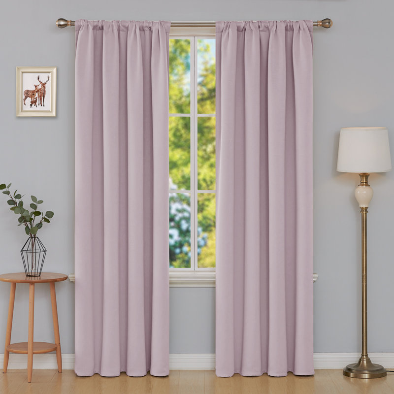 Maksymilan Room Darkening Curtain Pair, Lavender Pink, 38" W x 84" L