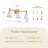 3 Light Brass Gold Bathroom Light Fixtures with Beige Glass