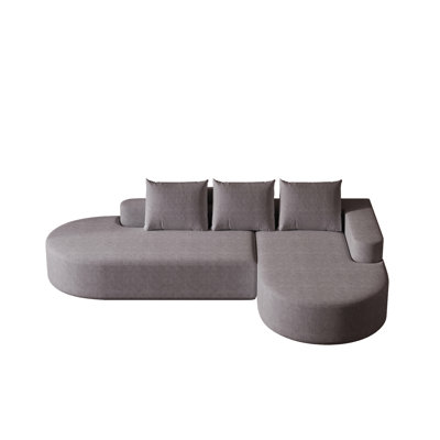Modern Curved Sofa ,Chenille Upholstered Sectional Sofa Couch Set,Modular 108.5" L Shaped Sectional Living Room Sofa Set With 3 Pillows,Free Combination Sofa Couch For Living Room,Bedroom