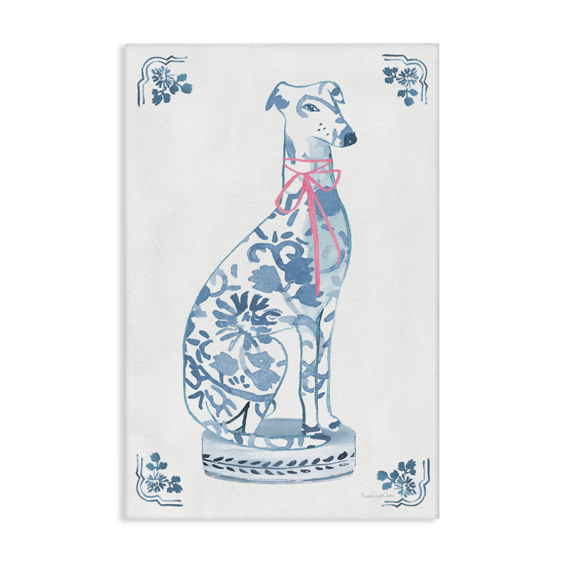 Statue de chien chinois chinois, design par Mercedes Lopez Charro, H 24 po x l 16 po