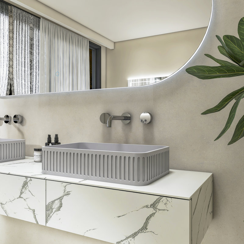 Concrete Bathroom Sink, Light Gray