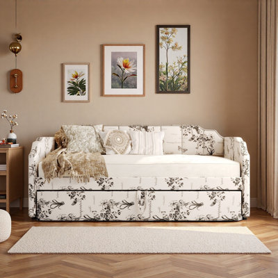 Upholstered Daybed With Pop-up Trundle And Usb Charging Ports