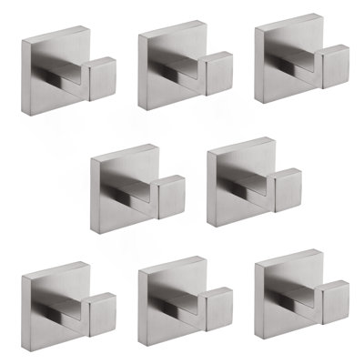 8 Pack Wall-Mounted Stainless Steel Bathroom Towel Hooks/Coat Hooks For Bathroom, Bedroom, Kitchen