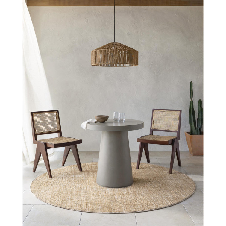 Bertus Machine Woven Polyester Area Rug in Beige