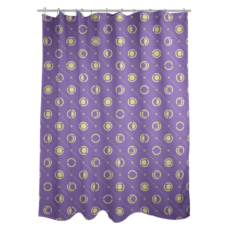 Rideau de douche à phases simples classic moon Noira Gothard, Mauve / Jaune