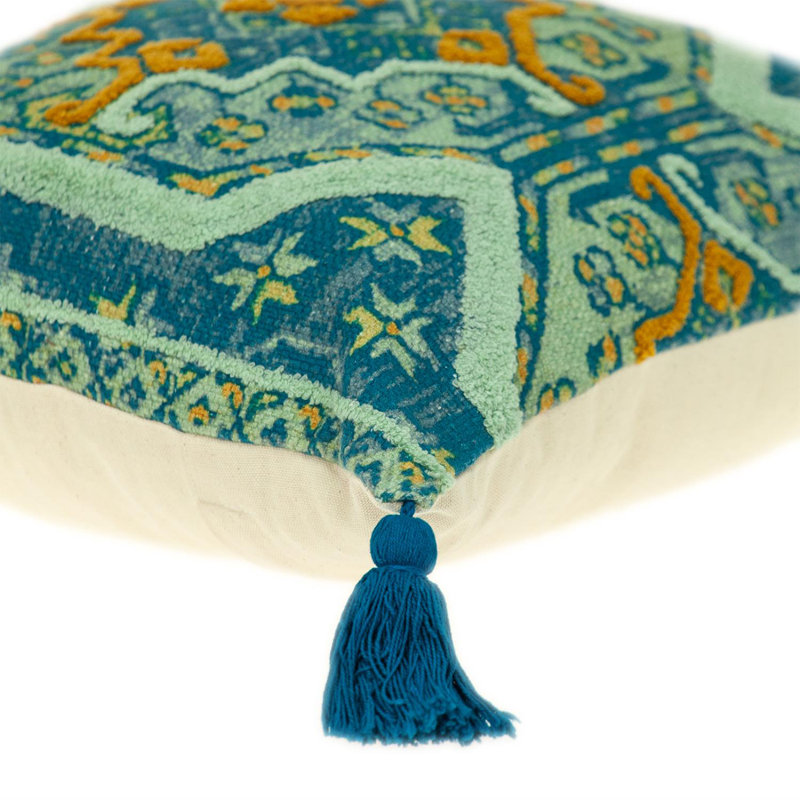 Parkland Collection Lotus Transitional Teal Throw Pillow