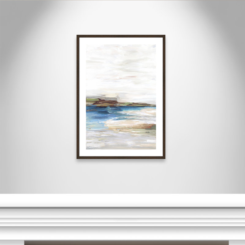 Distant Lands " Distant Lands II ", Brown Framed Paper, 35.5" H x 25.5" W x 0.75" D