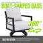 Mobilier de patio extérieur en aluminium 3 pièces