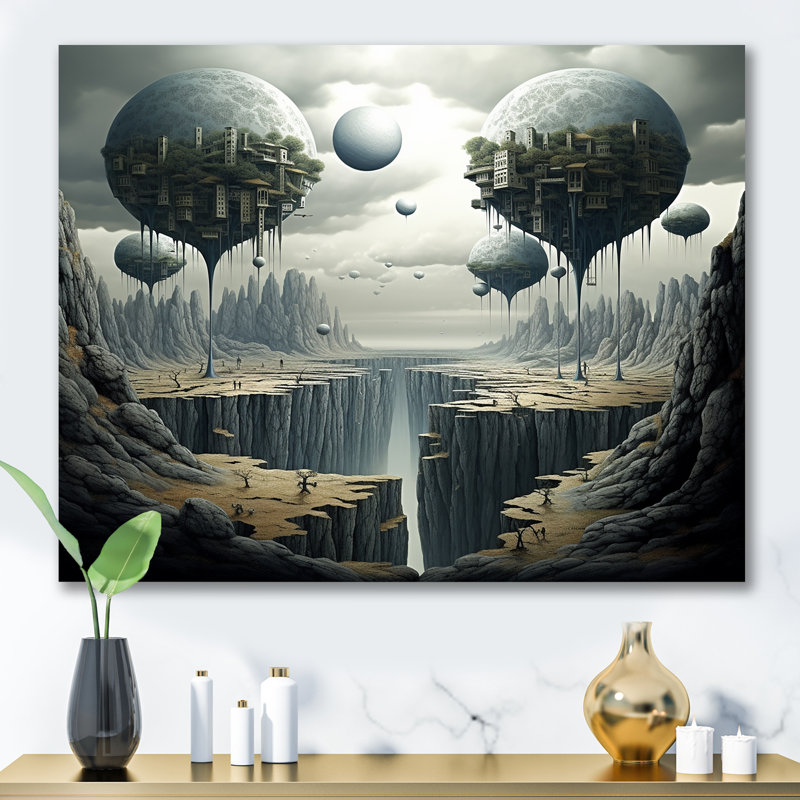 «Mind-Blowing», art mural surréalisme, H 24 po x l 32 po x P 1 po, Toile tendue