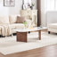 Table basse moderne en bois massif irrégulière, table basse simple facile à installer pour le salon, la chambre à coucher-259055204