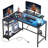 Nedyo 52'' W L-Shaped Computer Desk with Power Outlet, LED Gaming Work Desk with Shelves-1777371659-1809345642